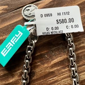 EFFY Men’s sterling sliver 21” box chain